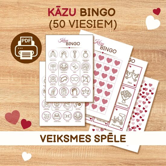 Spēle "Kāzu Bingo (50 viesiem)"
