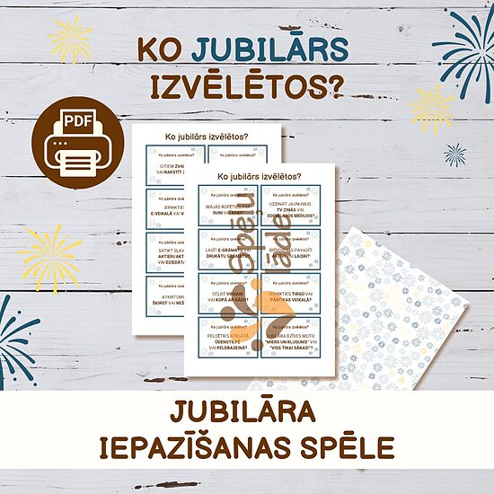 Spēle "Ko jubilārs izvēlētos?" (kartītes)